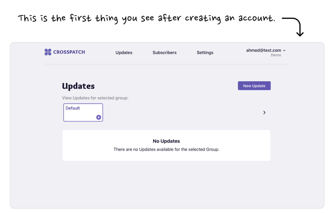 The onboarding screen of CrossPatch